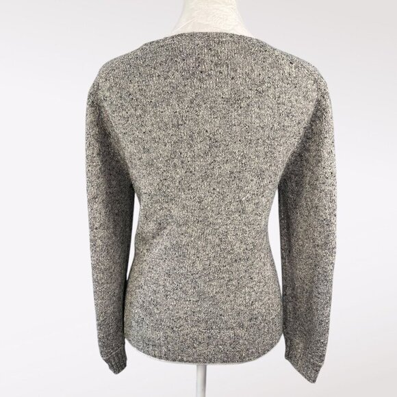 Vintage Tally-Ho V-Neck 3/4 Sleeve Sweater Gray Knit 55% Silk & Wool Blend XS - Picture 5 of 12